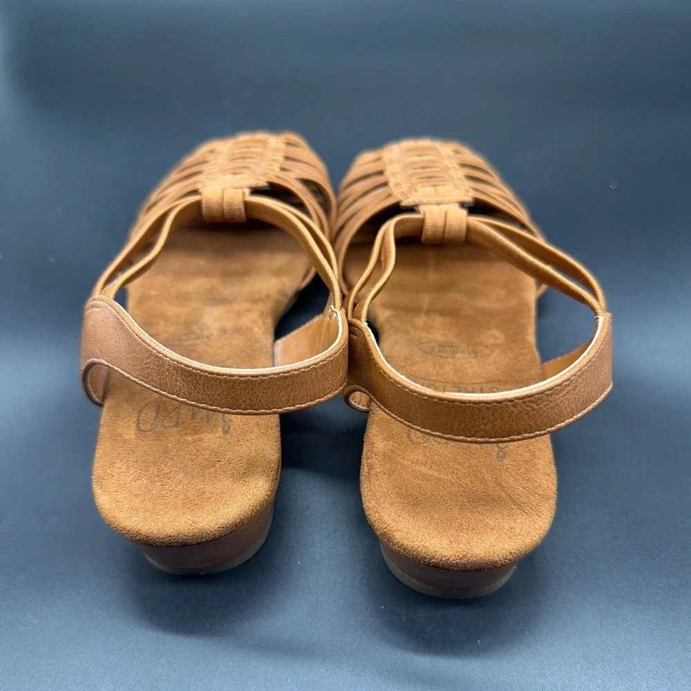 Impo Raeanne Tan Stretch Elastic Woven Wedge Sandals Womens 6.5M 6109284